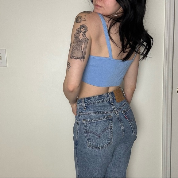 Philosophy Light Blue Crop Top Medium - Picture 4 of 6